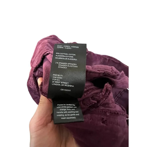 Free People Hit Back Slim Flare Pants Fig jam  NWOT - Picture 3 of 5